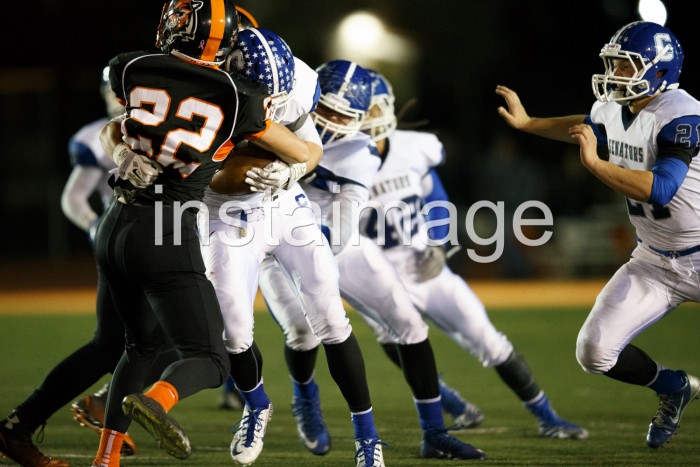 Carson's Asa Carter Strips the ball from the Douglas Wide Receiver